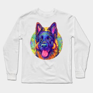 Luminescent Rainbow German Shepherd Dog Long Sleeve T-Shirt